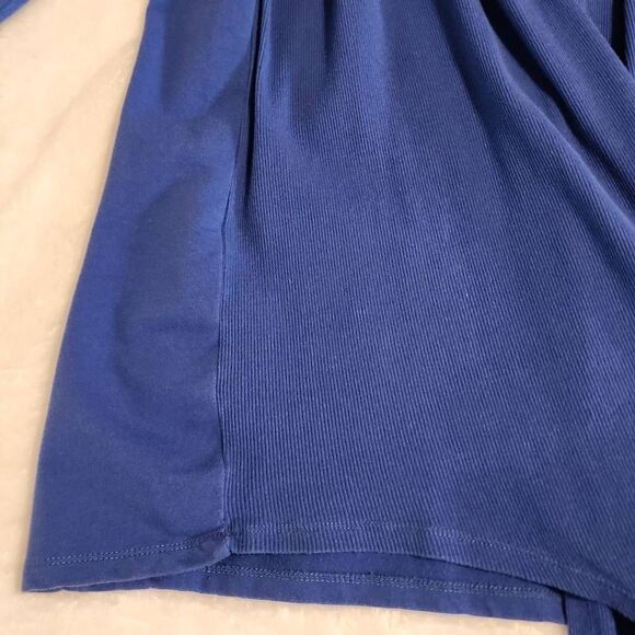 Fabletics Astoria Shrug Cobalt Blue Open Front Waterfall Cardigan Size XS - Picture 3 of 7